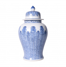 Blue And White Porcelain Temple Jar 