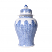 Blue And White Porcelain Temple Jar 
