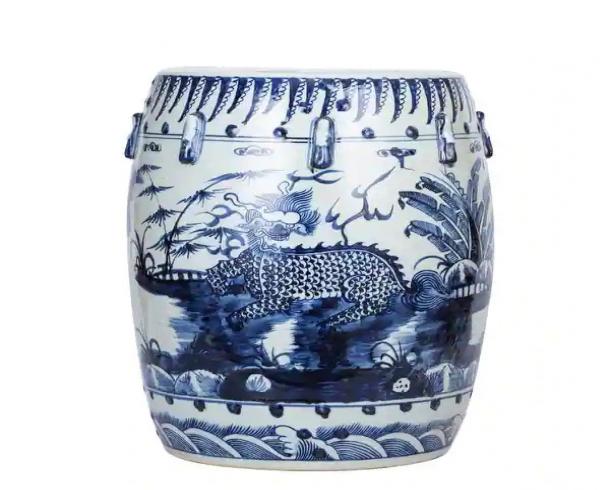 Blue and White Kylin Garden Stool