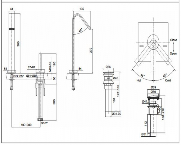 Loure Lavatory Bathroom Faucet